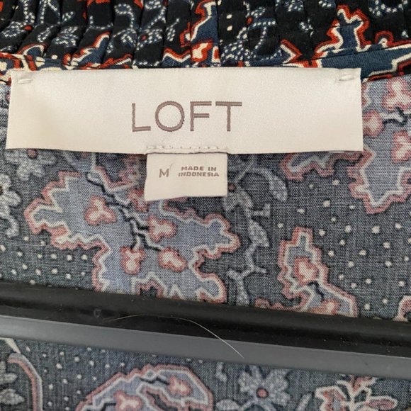 Loft Split Neck Peasant Dress - Picture 2 of 9